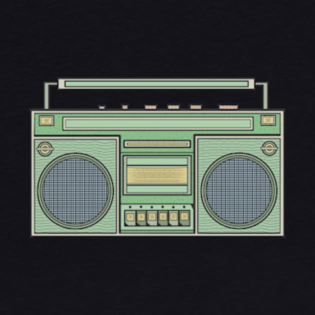 Green Vintage Boombox by milhad